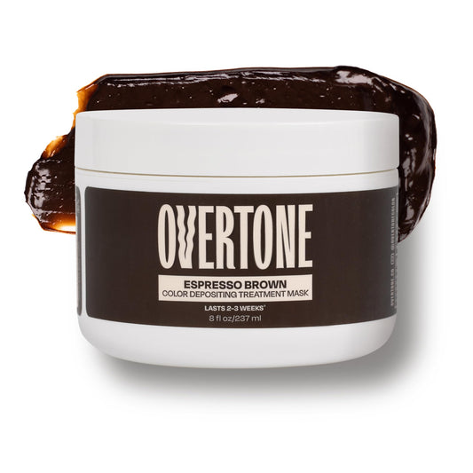 oVertone Semi-Permanent Hair Color Conditioner – Espresso Brown, 8 oz | Nourishing Color-Depositing Mask with Shea Butter & Coconut Oil | Vegan, Damage-Free