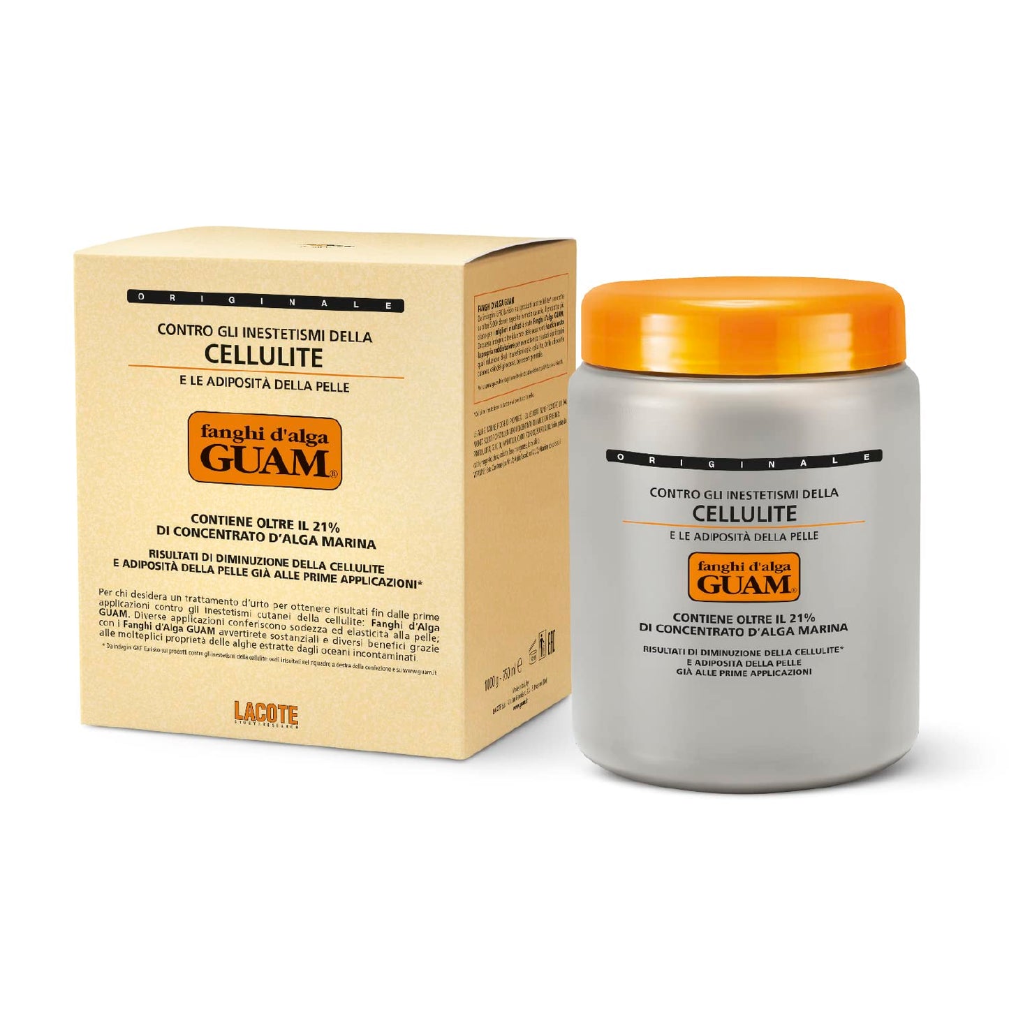 Guam Anti-Cellulite Hot Seaweed Mud Original Formula – Body Sculpting Wrap for Cellulite Removal, Skin Tightening & Inch Reduction, 1000g