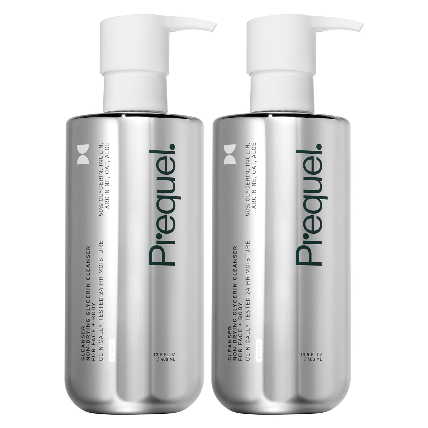 Prequel Skin Gleanser Face Wash for Women – Moisturizing Glycerin, Unscented, Sensitive & Dry Skin, Professional Strength, 6.75 oz, 2-Pack