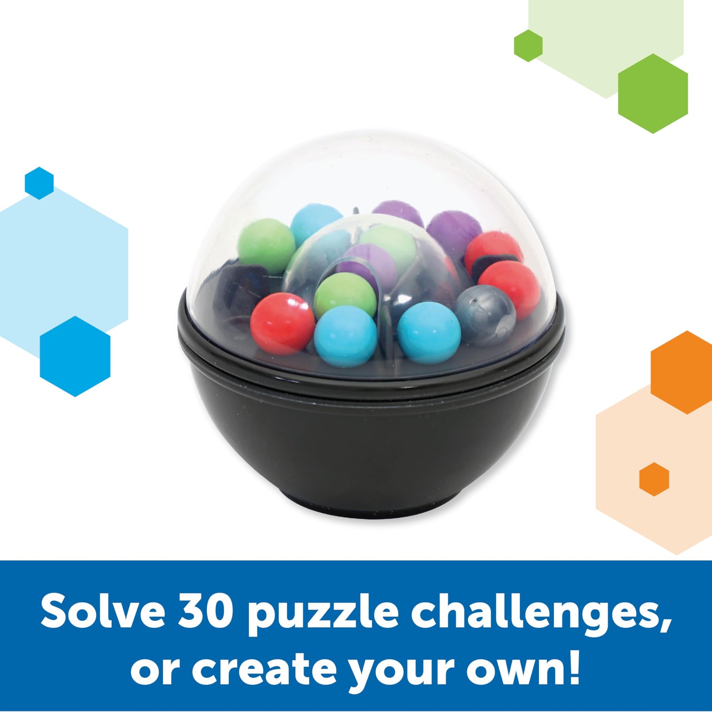 Learning Resources Scramboozle Puzzle Ball – 3D Brain Teaser Game for Kids & Adults, Fidget Puzzle Sort Ball, Travel Toy for Ages 6+