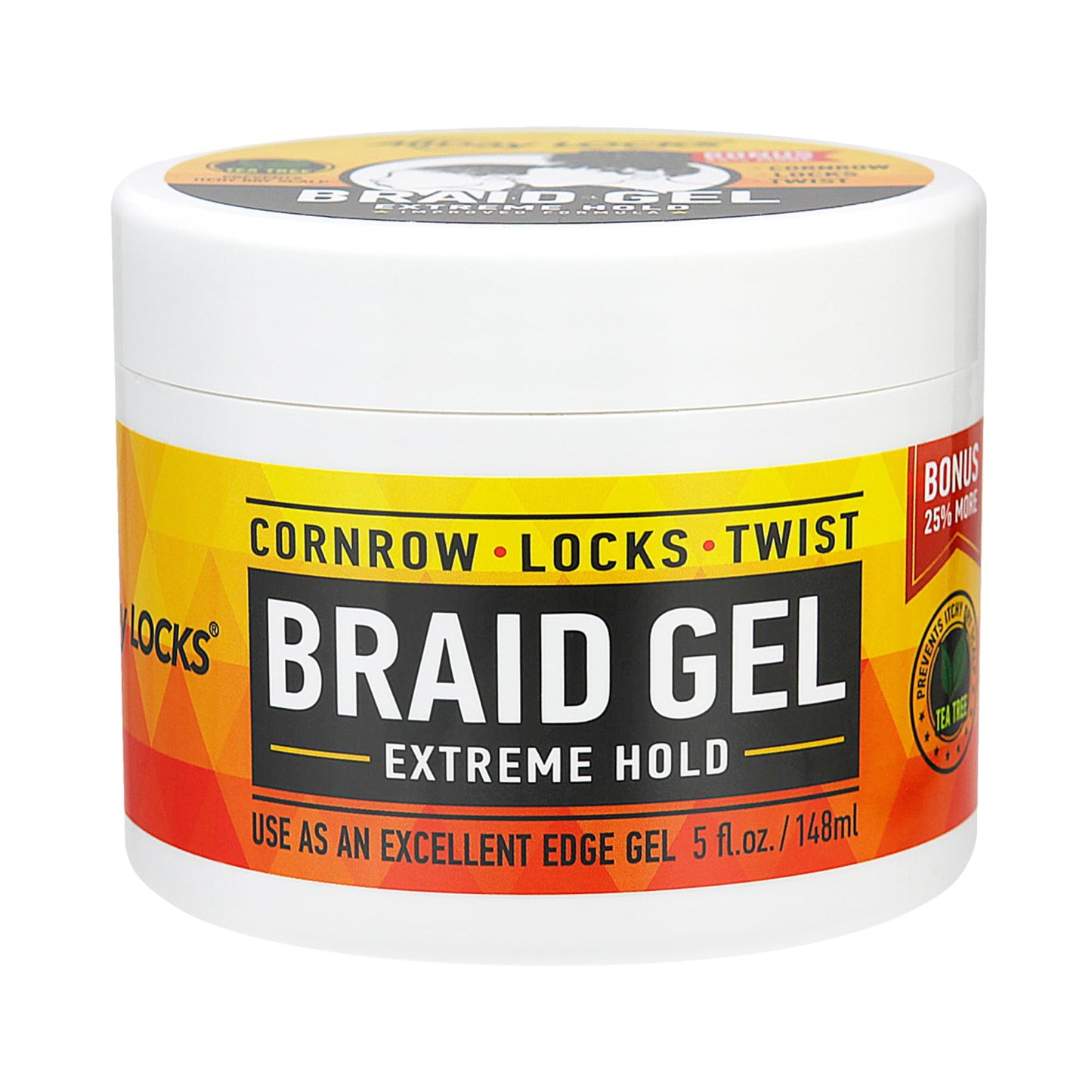 AllDay Locks Braid Gel 5 oz | Extreme Hold & High Shine | Frizz-Free, Flake-Free Edge Control | Tea Tree, Lavender & Peppermint Oils | For Braids, Twists & Cornrows