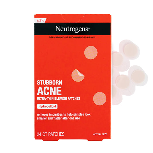 Neutrogena Stubborn Acne Ultra-Thin Blemish Dots – Hydrocolloid Pimple Patches for Face, Overnight Acne Stickers for All Skin Types, 24 Ct