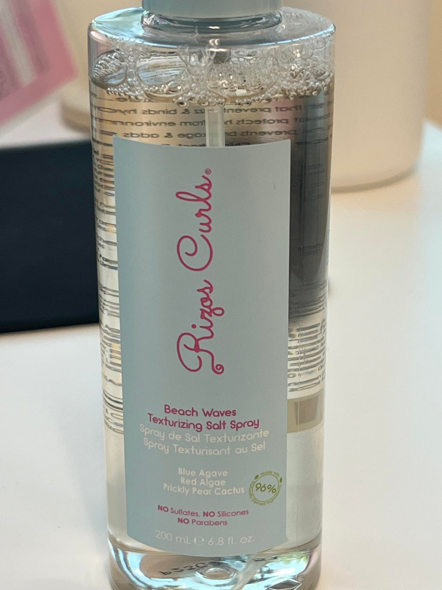 Rizos Curls Beach Waves Texturizing Salt Spray 6.8 oz | Adds Texture & Volume | Defines & Nourishes with Blue Agave, Red Algae & Cactus