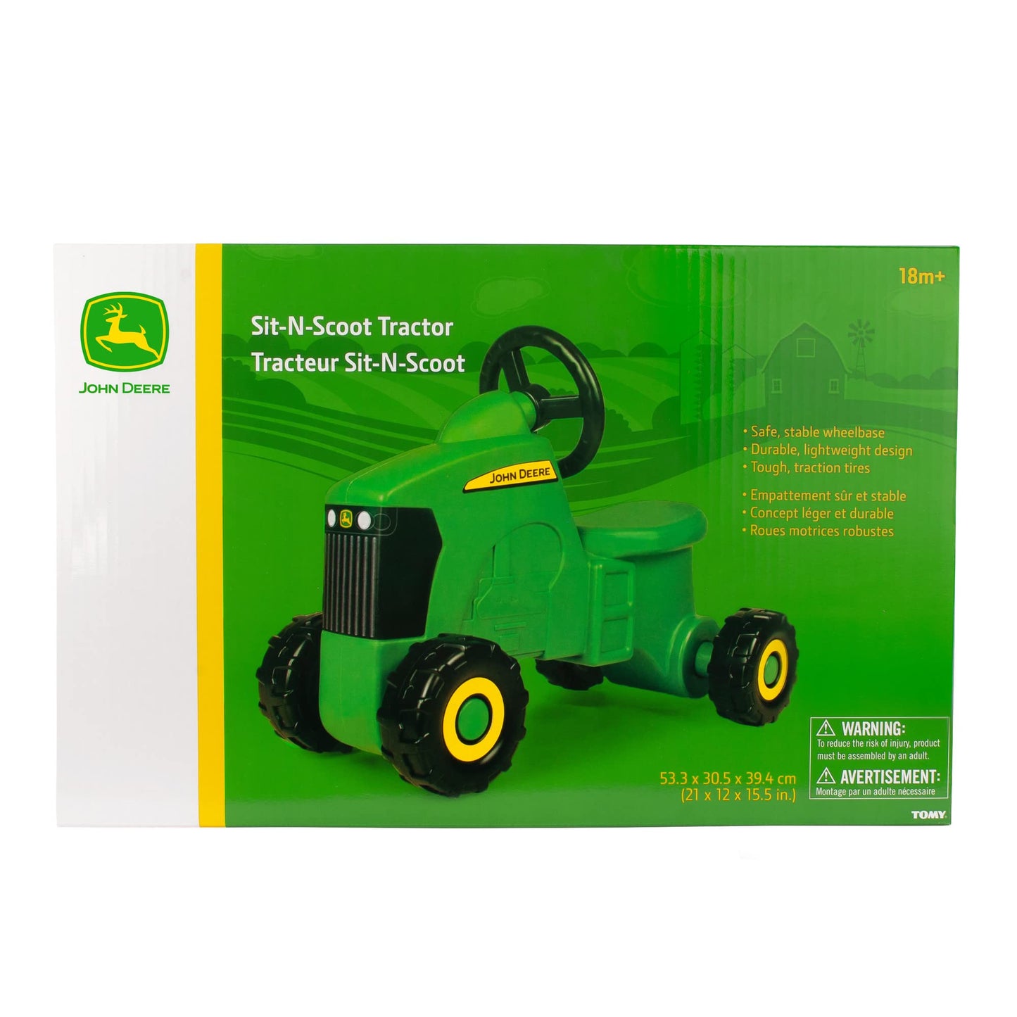 John Deere Ride On Toys Sit 'N Scoot Activity Tractor for Kids Ages 18 Months and Up, Green