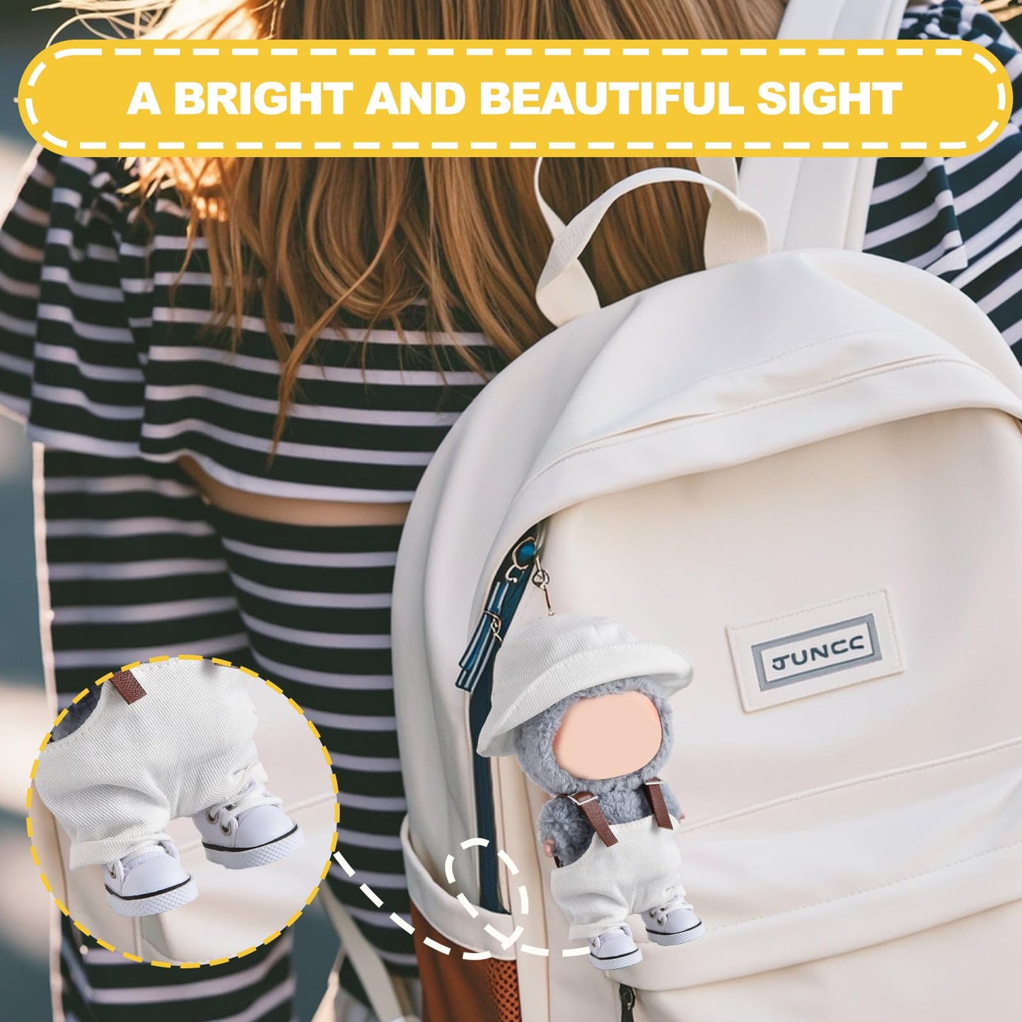 2025 New Version Doll Shoes, 1 Pair Premium White Canvas Shoes, Perfect Match for bubu Clothes, Shoes for 15&17cm Doll Accessories