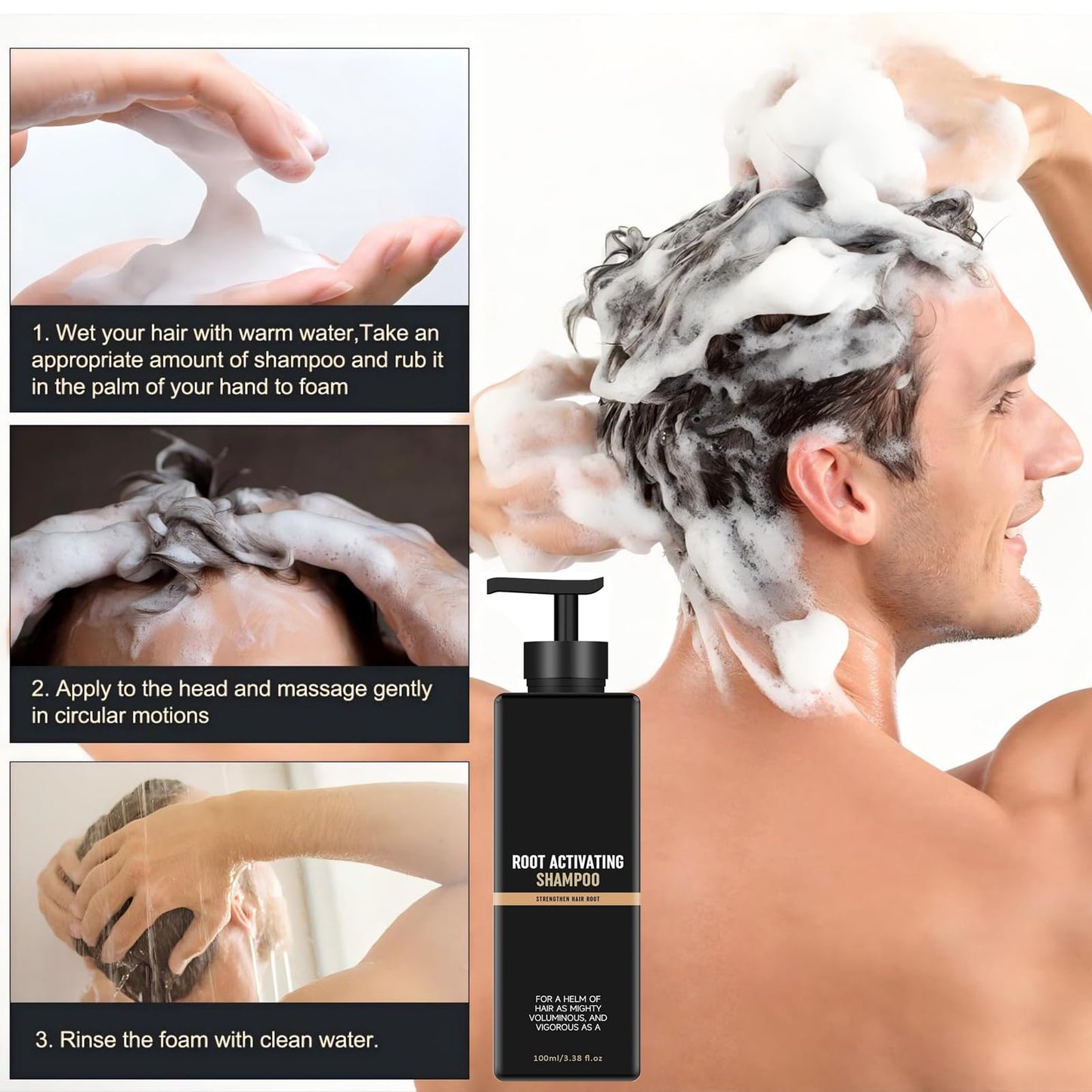 Root Activator Shampoo 2PCS – Anti Hair Loss & Shedding Treatment | Natural Regrowth Formula | Thickening, Nourishing & Smoothing for All Hair Types