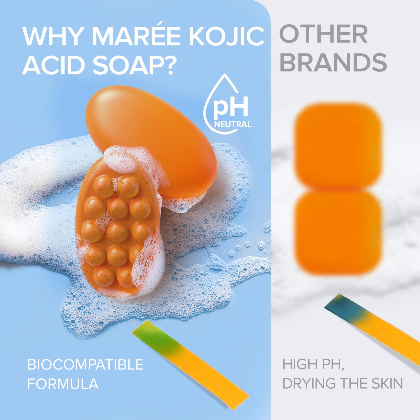 MAREE Kojic Acid & Turmeric Soap Bar – Brightening Dark Spot Remover for Face & Body, Fights Hyperpigmentation, Skin Brightener