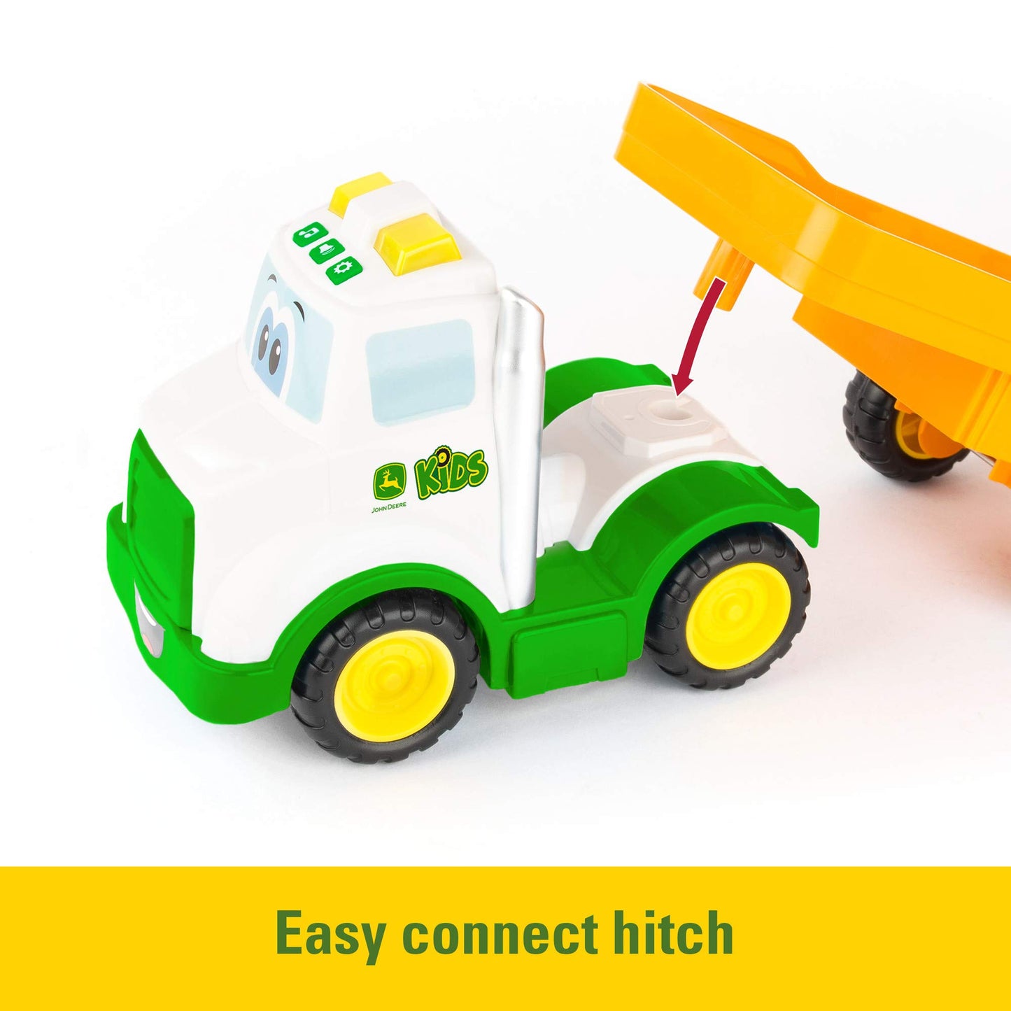TOMY John Deere Lights & Sounds Farmin' Friends Hauling Set with Truck & Backhoe Tractor Toy for Indoor & Outdoor Play, Ages 18+ Months
