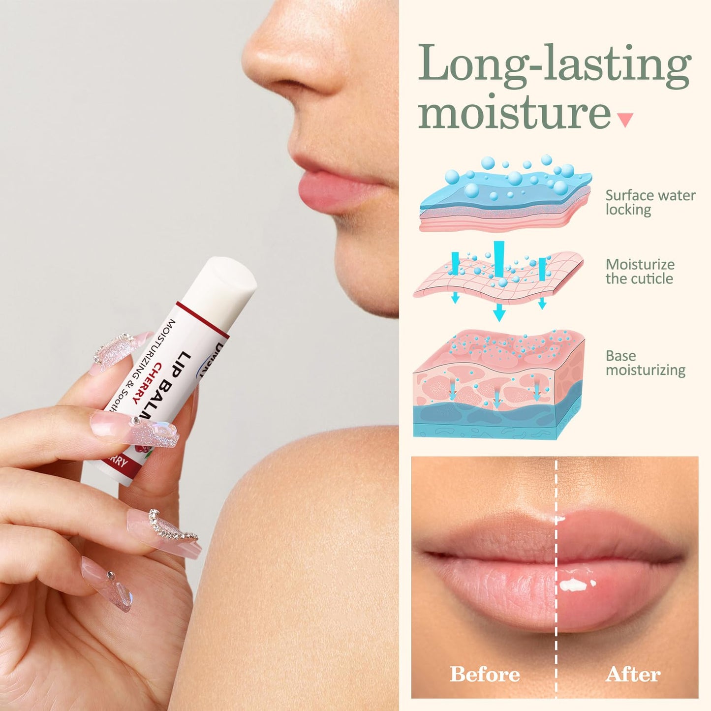 40 Pack Lip Balm Bulk, Fruit Lip Balm Variety Pack, Natural Moisturizing Balms for Dry Cracked Lips, Hydrating for Men Women Kids - 10 Flavors