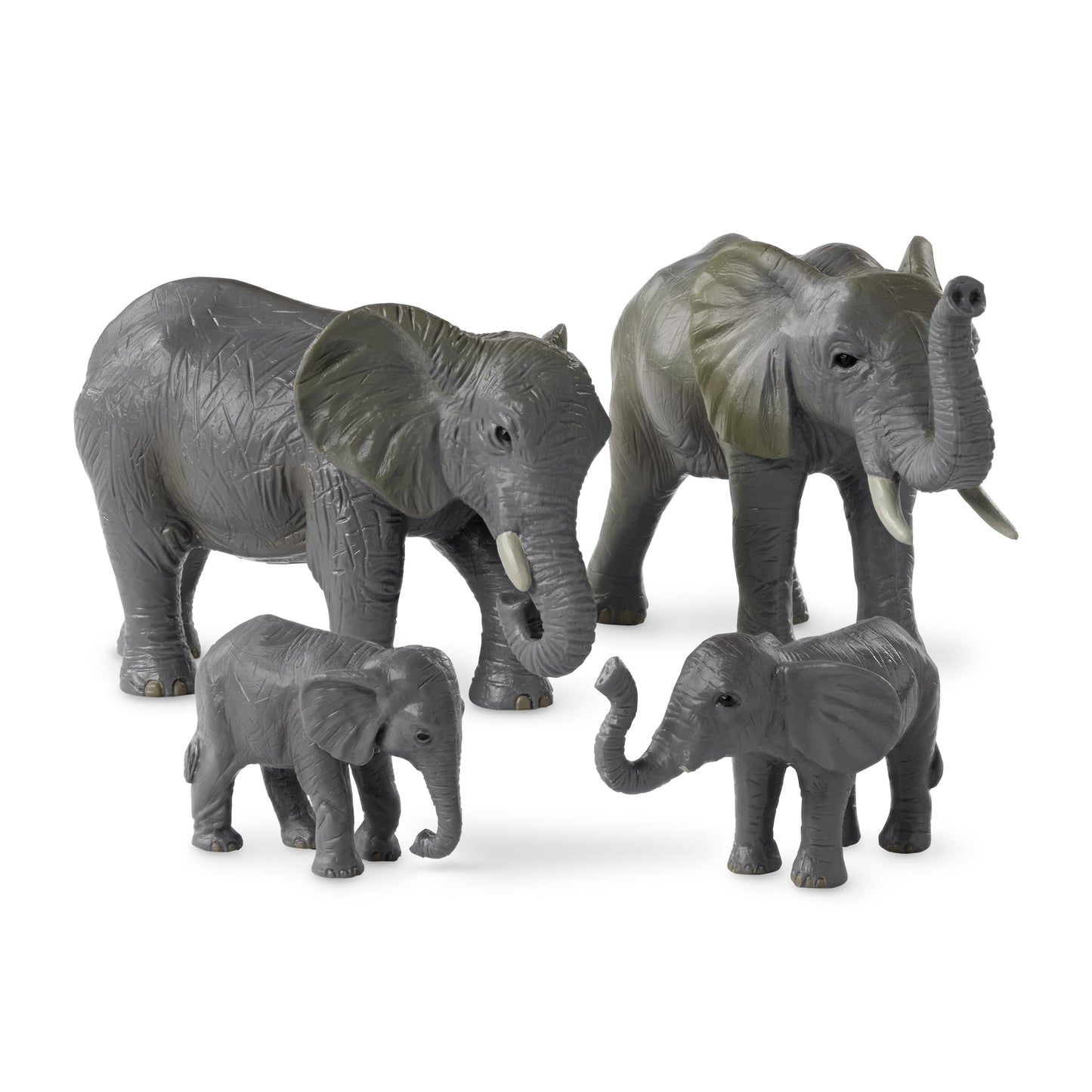 Terra by Battat – 4-Piece African Elephant Toy Set – Realistic Safari Animal Figures for Kids 3+, Gifts & Baby Shower Decor