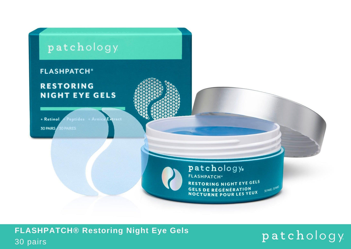 Patchology Restoring Eye Gel Patches with Retinol & Collagen - Anti-Aging Eye Masks for Dark Circles, Puffy Eyes & Wrinkles, 30 Pairs