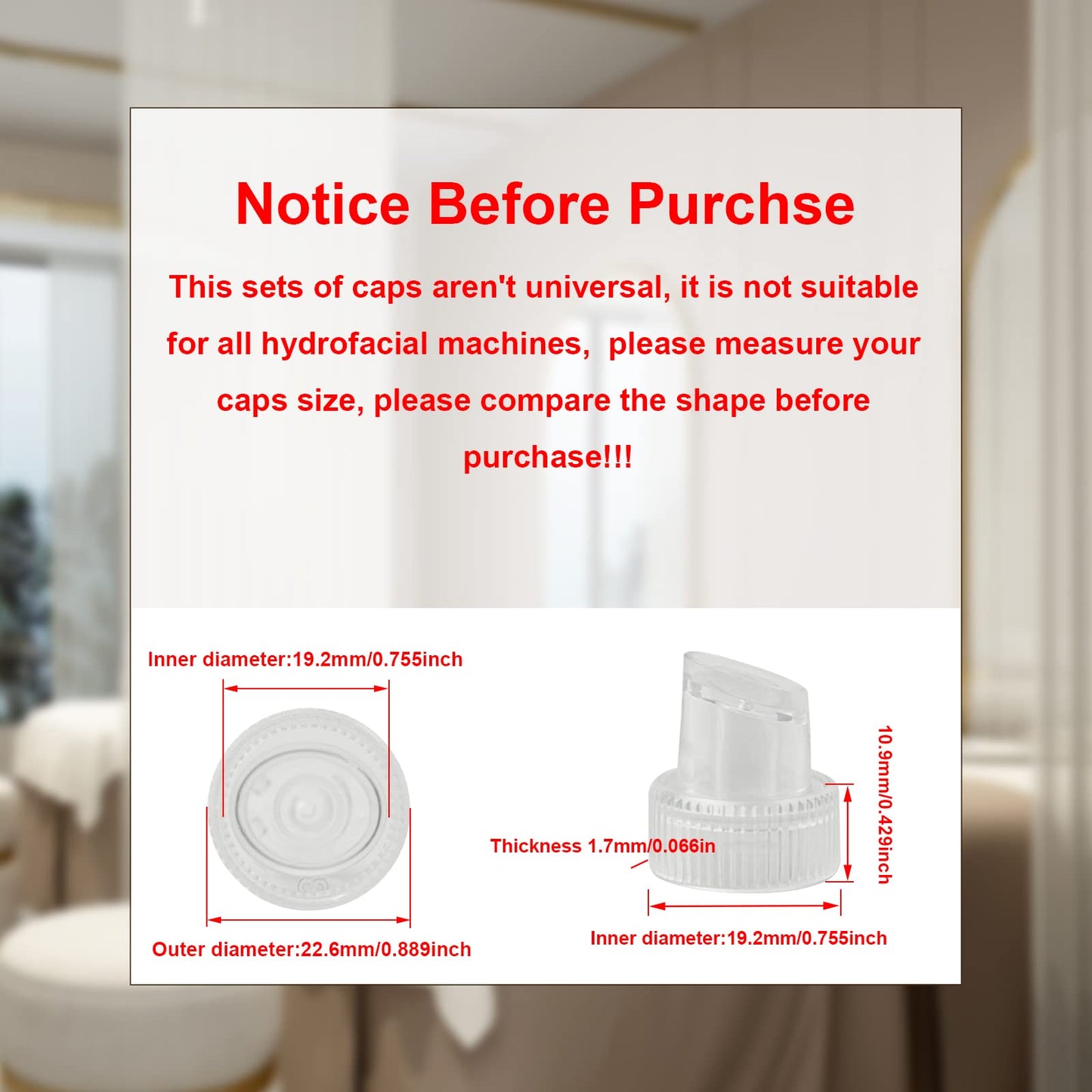 Face Care Machine Replacement Tips – 6 Hydra Dermabrasion, 2 Diamond Microdermabrasion, 1 Spray Cap for Aqua Peel & Water Scrub