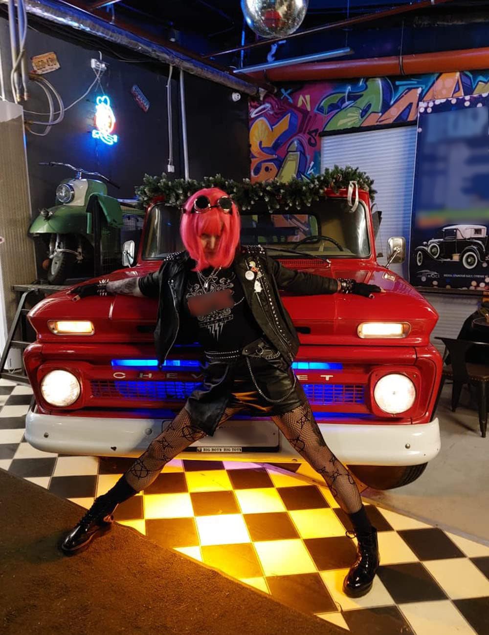 LIULIUBTY Short Bob Hair Wigs Straight with Flat Bangs Synthetic Colorful Cosplay Daily Party Neon Wig for Women + Free Wig Cap 14" Natural As Real