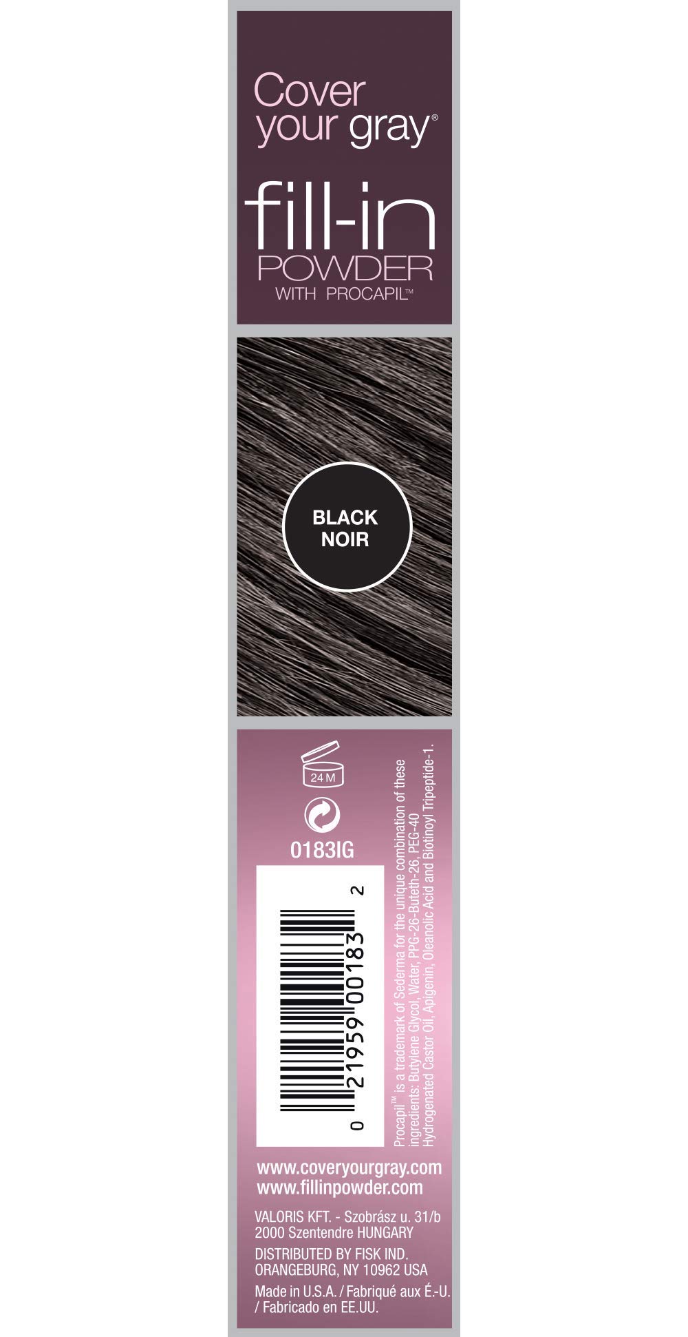 Cover Your Gray Fill In Powder - Black (Pack of 4)