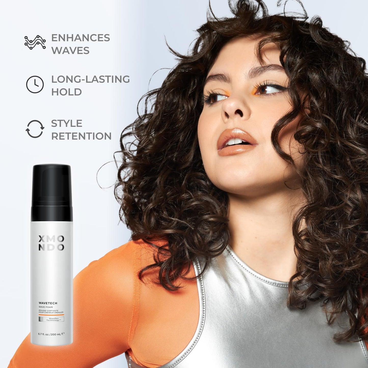 XMONDO Hair Wavetech Wave Foam | Vegan Styling Mousse with Pro-Vitamin B5 | Hydrates, Defines Waves & Fights Frizz | 6.7 Fl Oz