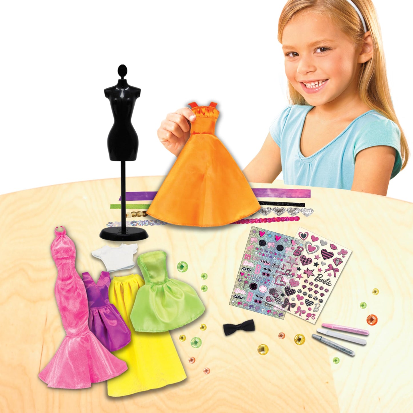 Barbie Be a Real Fashion Designer Neon Edition – DIY Dress-Up Kit with Neon Fabrics & Accessories for Creative Girls 6+