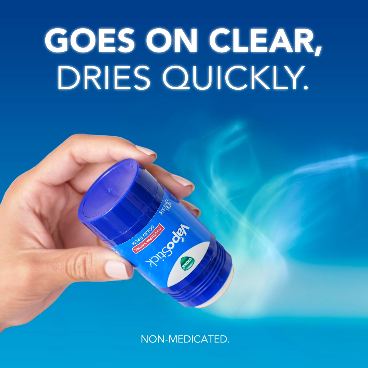 Vicks VapoStick Solid Balm Twin Pack – No-Mess, Non-Medicated Soothing Vapors with Easy No-Touch Applicator, Quick Dry, 1.25oz Each (2 Count)