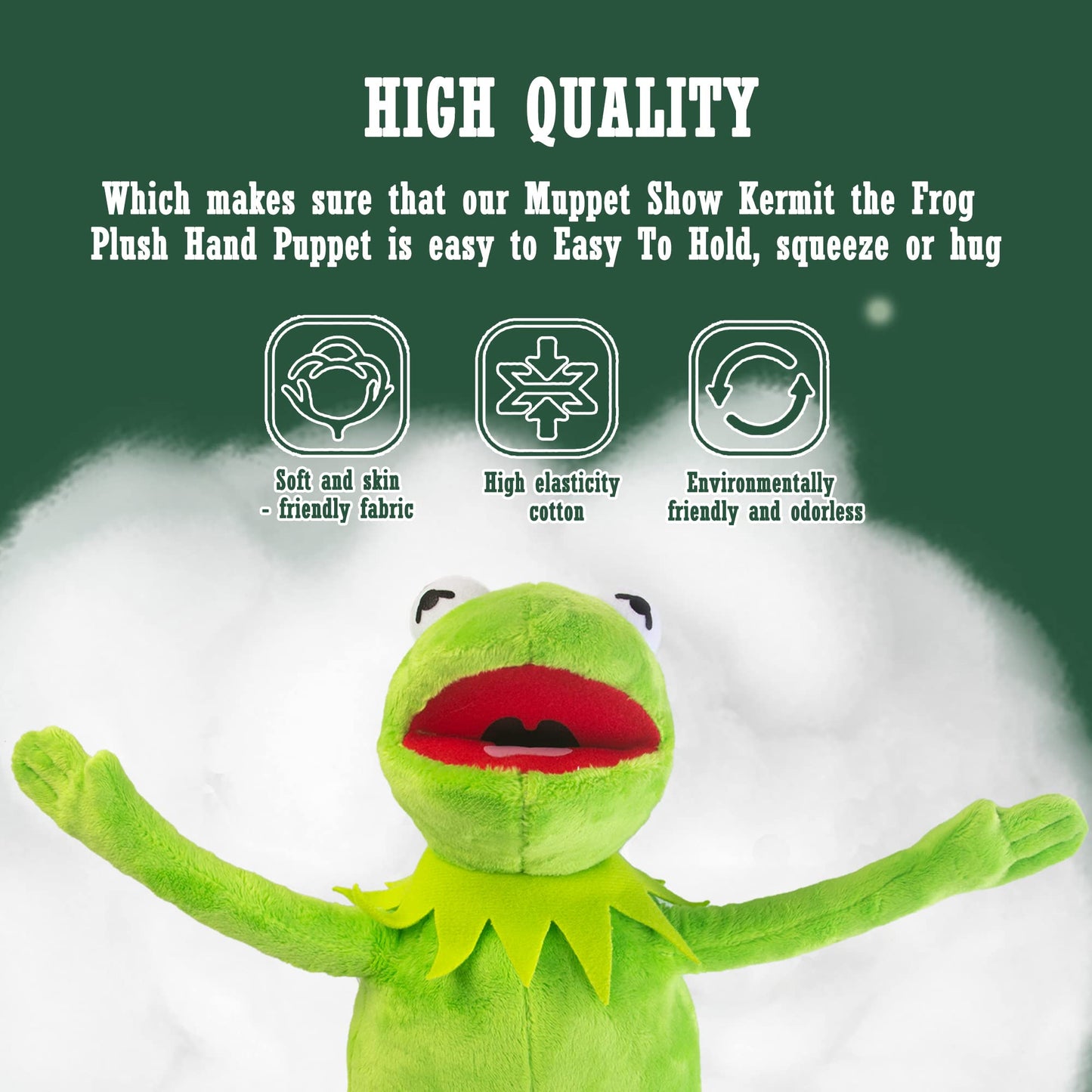 Kermit The Frog Plush, Soft Frog Plush Doll, Halloween Christmas Thanksgiving Gift Ideas for Boys and Girls- 16 Inches