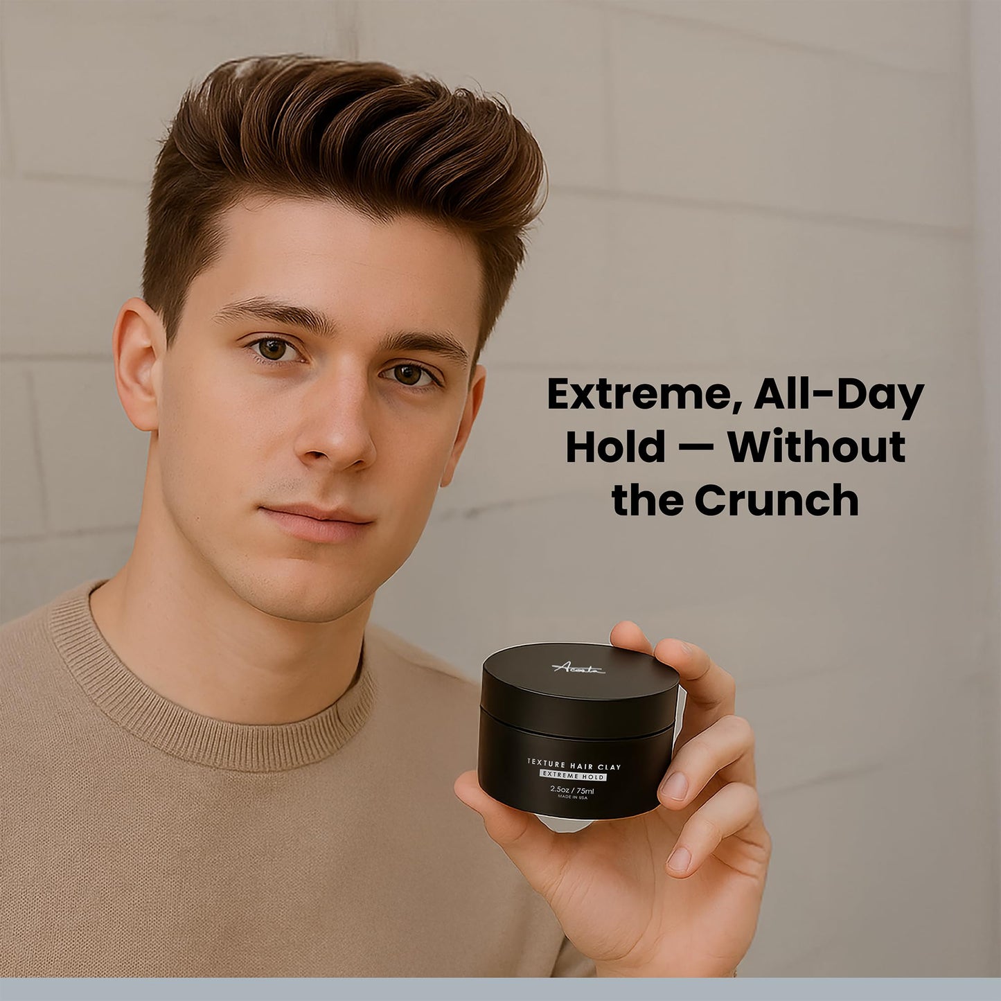 Forte Series Alex Costa Hair Clay for Men – Extreme Hold Matte Finish, Adds Texture, Volume & Definition, Natural Ingredients for Thick/Coarse Hair