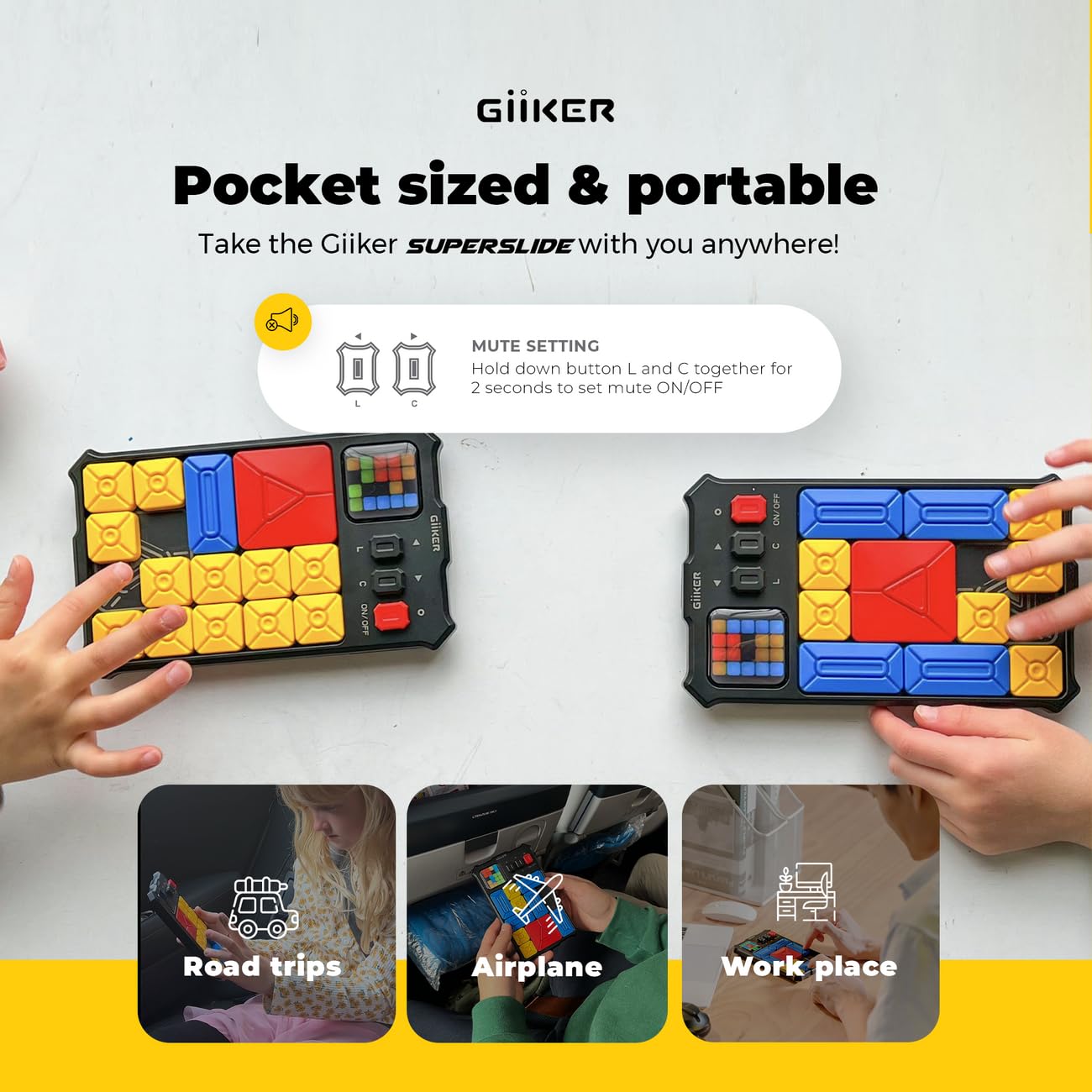 GiiKER Super Slide Puzzle Game – 500+ Brain Teaser Challenges, Smart Toy for Kids & Teens, Travel Game, Road Trip Activity & Gift for Boys & Girls
