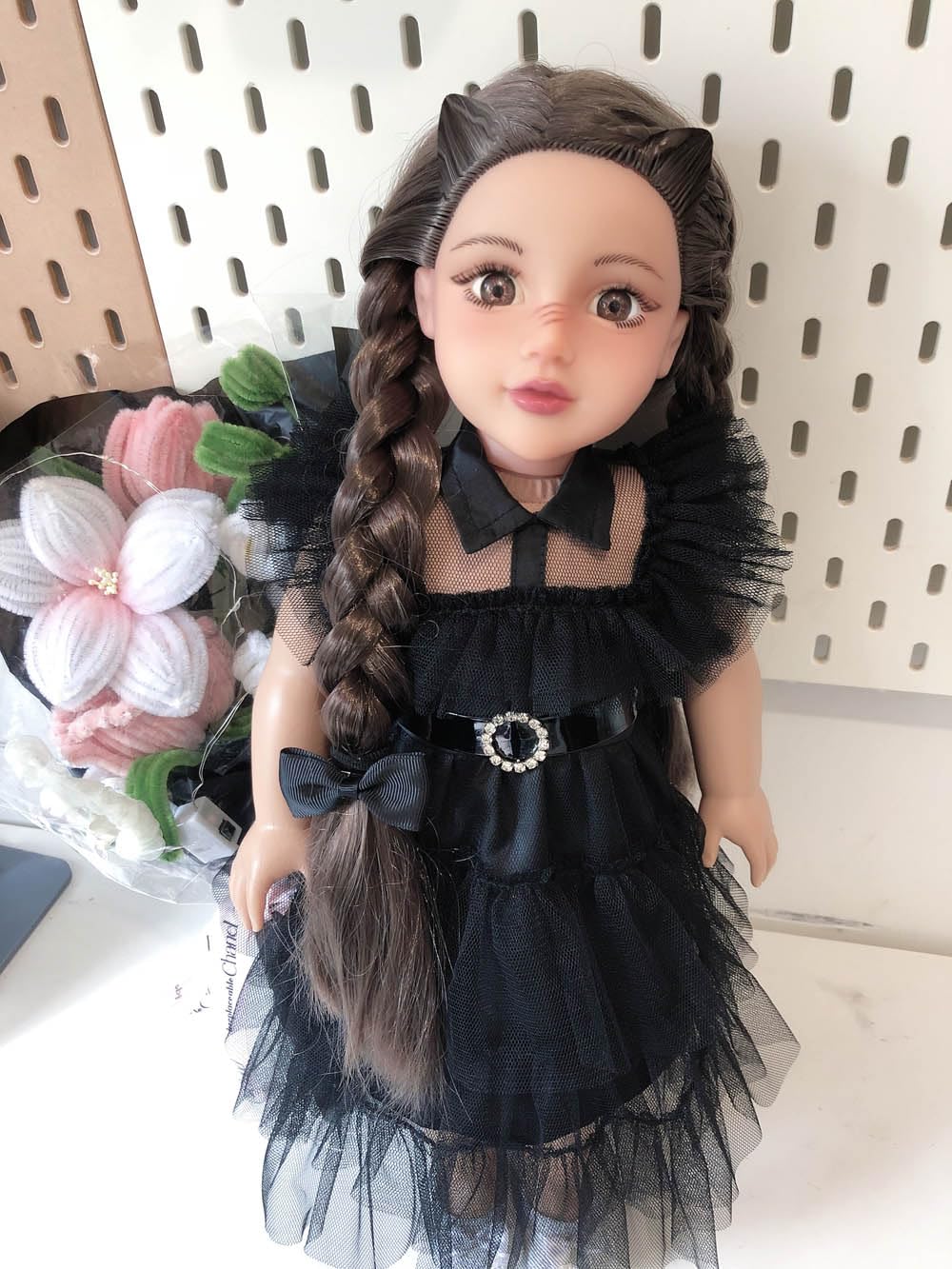 Sweet Dolly 18 Inch Doll Clothes Black Party Dress Costume Accessories for 18 Inch Dolls (Doll NOT Included)