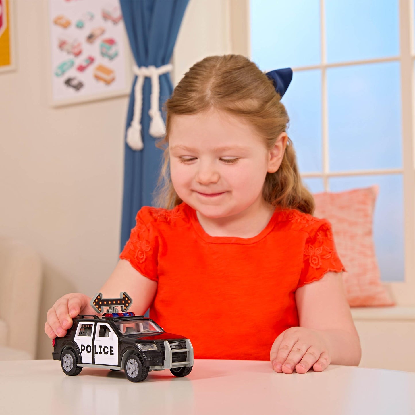 Driven by Battat 4-Pack Construction & Utility Trucks with Lights & Sounds – Cement Mixer, Telehandler, Garbage, Tow & Fire Truck, Ages 3+