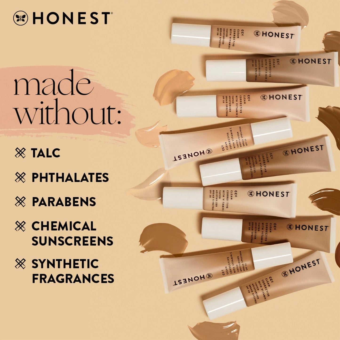 Honest Beauty CCC Clean Corrective with Vitamin C Tinted Moisturizer | Mineral SPF 30 | Vegan + Cruelty Free | Alabaster Fair Light, 1 fl oz