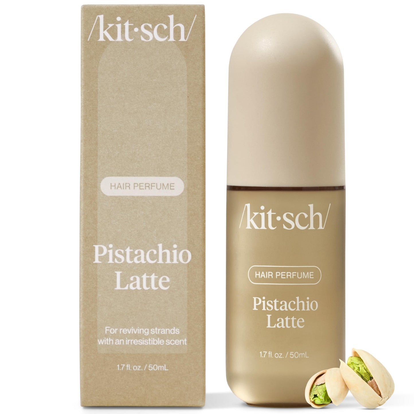 Kitsch Hair Perfume for Women – Pistachio Latte | Clean Deodorizing Hair & Body Mist with Odor-Eliminating Tech | Coconut & Coffee Scent, 50mL