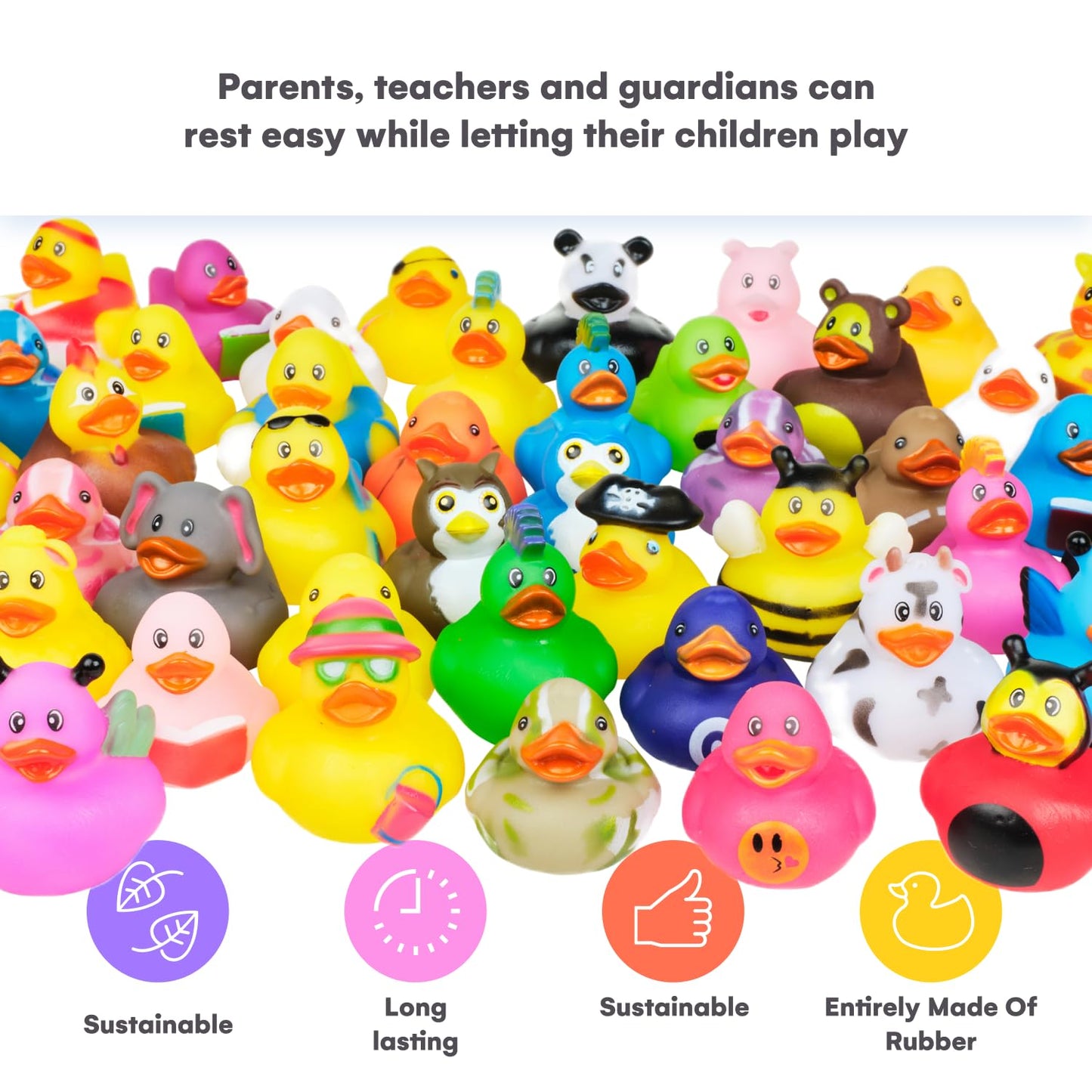 Kicko 2 inches Assorted Rubber Ducks in Bulk - 25 Pack - Ducking Jeeps for Kids