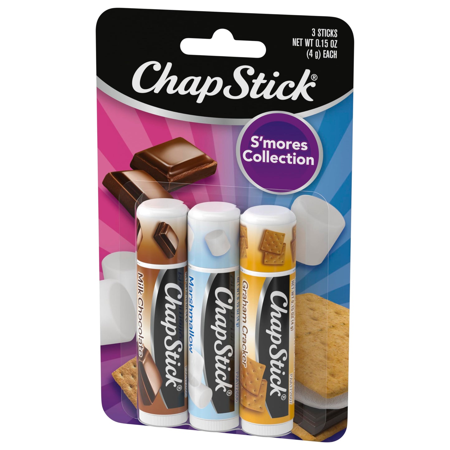ChapStick S'more Collection Variety Pack Lip Balm Tube, Lip Care, 0.15 Ounce (Pack of 3)