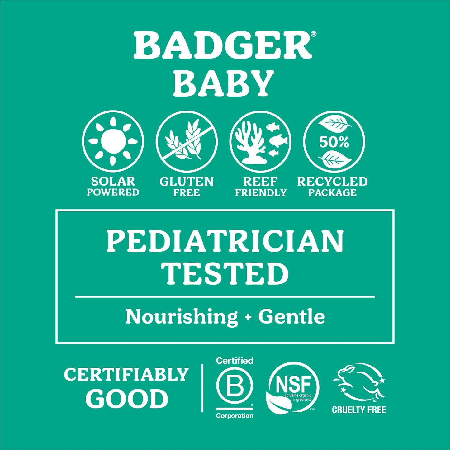 Badger Baby Mineral Sunscreen Cream SPF 40 – 98% Organic Zinc Oxide Sunblock, Broad Spectrum, Reef Safe, Water Resistant, Sensitive Skin, 2.9 fl oz