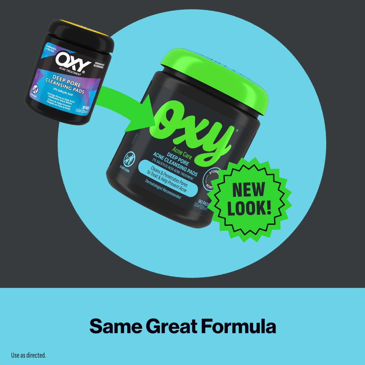 Oxy Deep Pore Acne Cleansing Pads, 2% Salicylic Acid, Fights Breakouts, Exfoliates, Unclogs Pores & Treats Blackheads, 90 Pads (3-Pack)