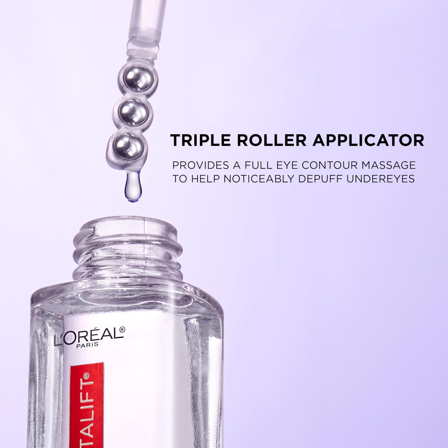 L'Oreal Paris Revitalift Hyaluronic Acid + Caffeine Hydrating Eye Serum for Dark Circles, Fragrance Free .67 fl. oz + Moisturizer Sample