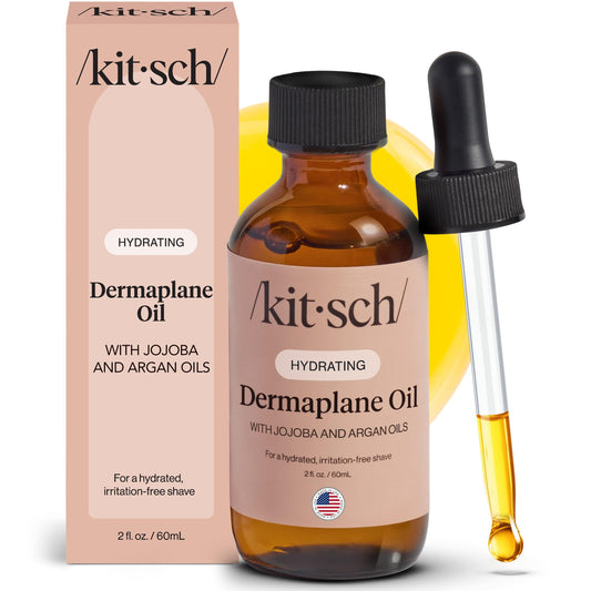 Kitsch Dermaplane Face Oil – Hydrating Jojoba & Argan Oil for Dermaplaning, Gua Sha & Razor Use – Smooth, Radiant Skin, 2oz