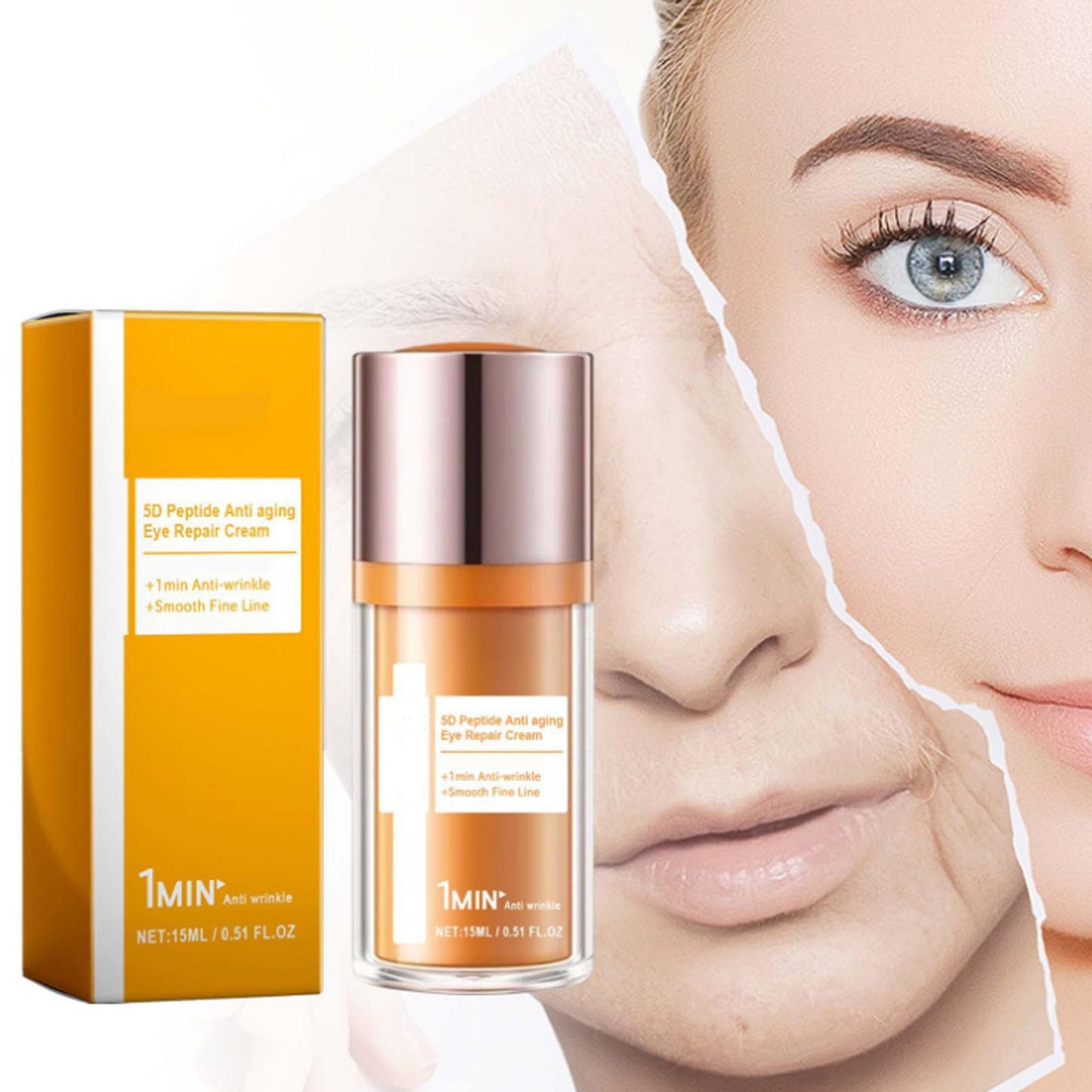 PAPA FEEL 5D Peptide Eye Cream for Dark Circles & Wrinkles, Lightweight Hydrating Moisturizer for Delicate Under Eye Skin