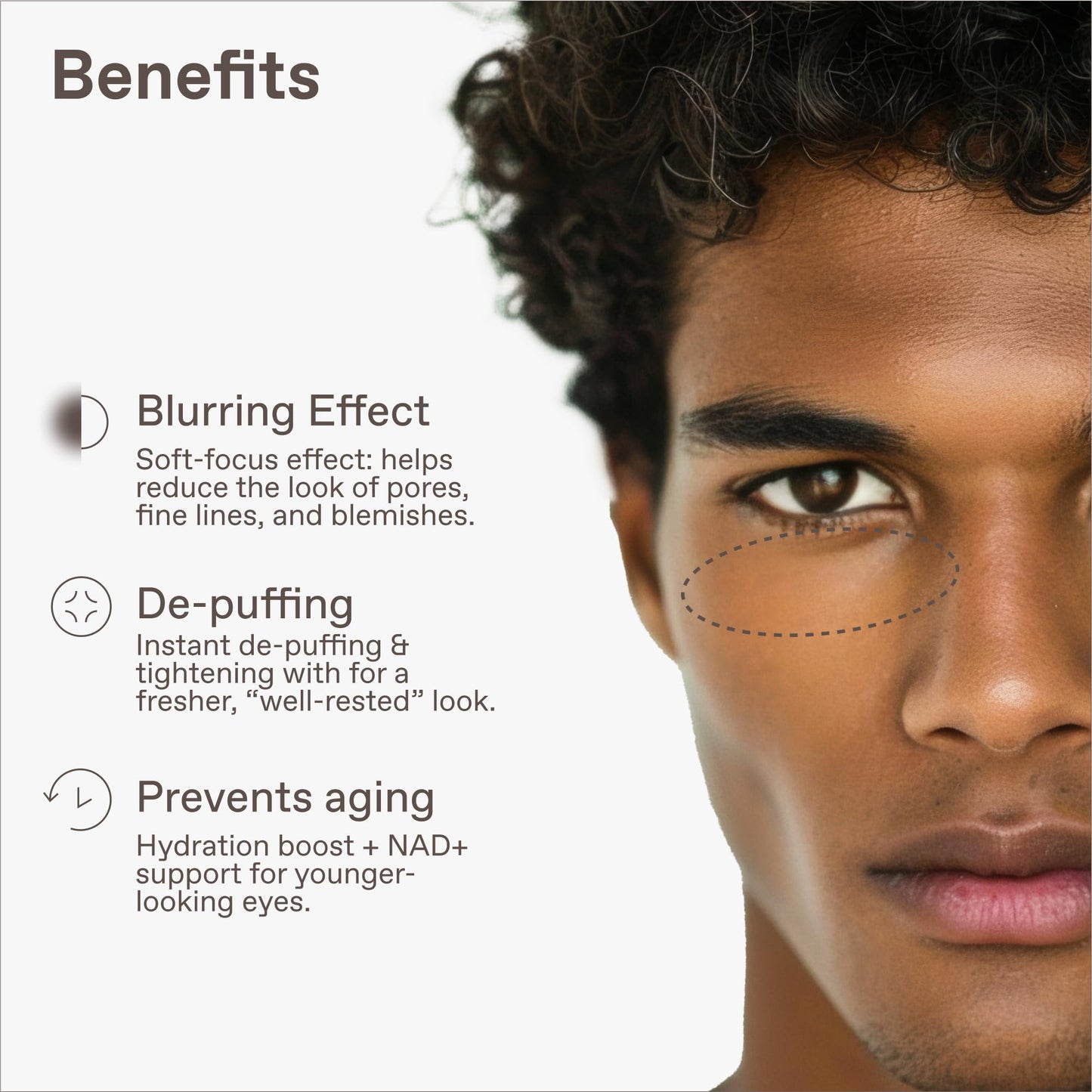 Enhanse Men’s Under Eye Gel – Caffeine, Peptides & RejuveNAD for Brightening, Depuffing, Tightening, Dark Circles & Fine Lines, 0.5 fl oz