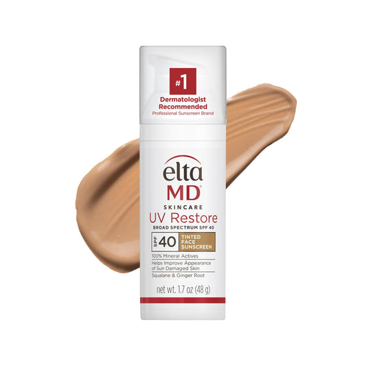 EltaMD UV Restore Tinted SPF 40 Sunscreen for Face – Mineral Anti-Aging Zinc Oxide Moisturizer for Sun-Damaged Skin, 1.7 oz