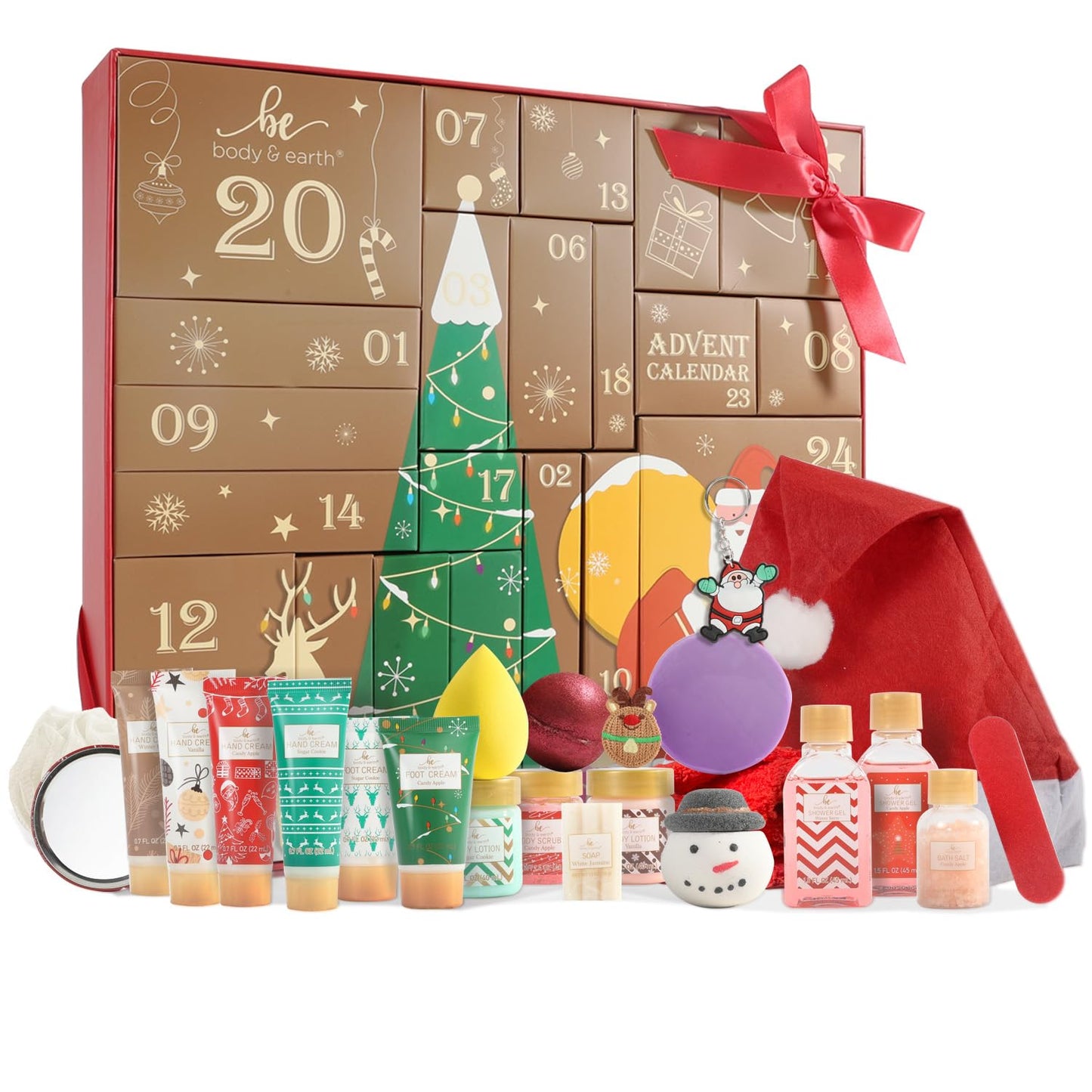 Advent Calendar 2025 BODY & EARTH Holiday Gifts for Women Christmas 24 Days of Beauty Countdow Calendar 24PCS 2025 Skincare Advent Calendar