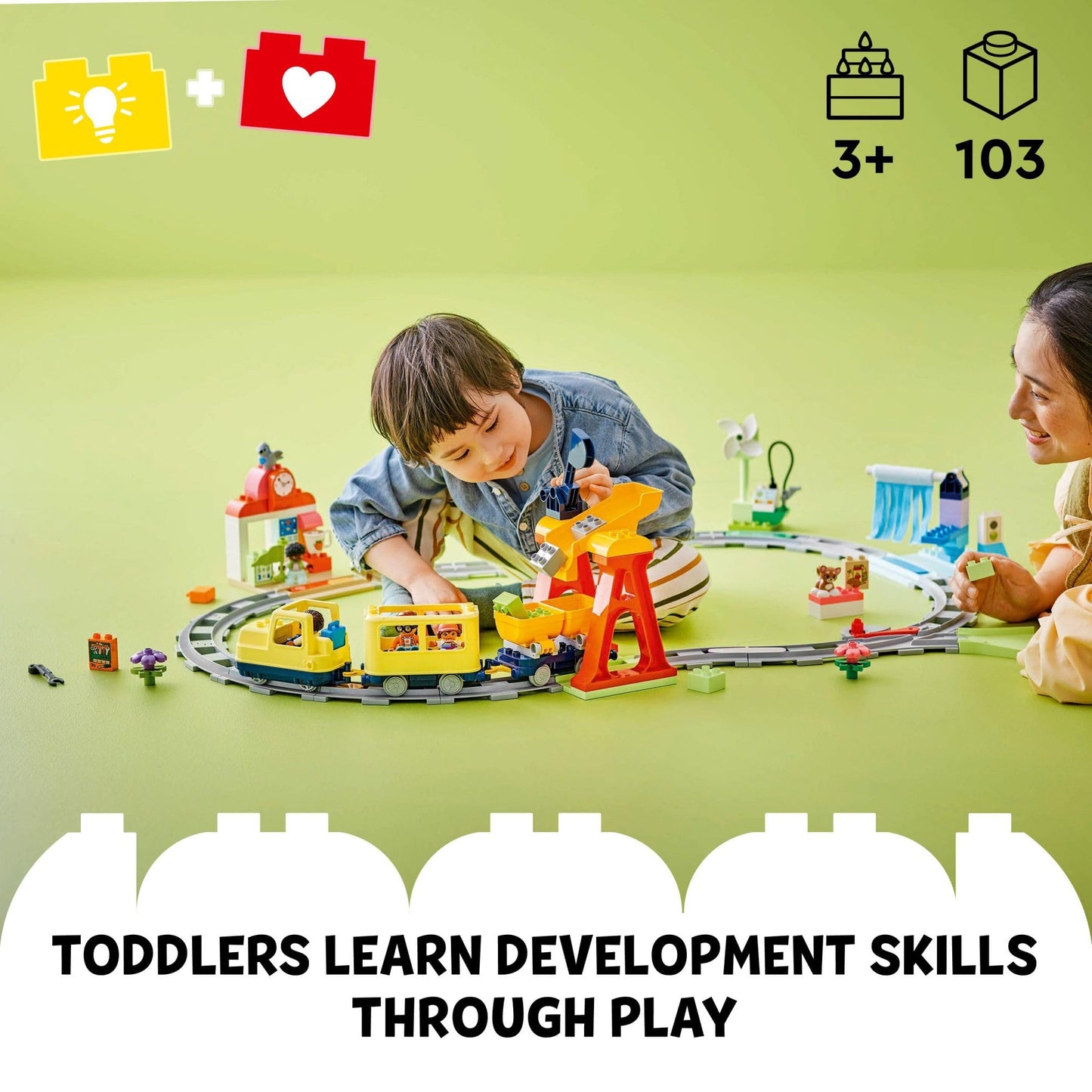 LEGO DUPLO Town Big Interactive Community Train Set for Toddlers, Ages 3+ – Educational Playset, Birthday & Holiday Gift, 10428