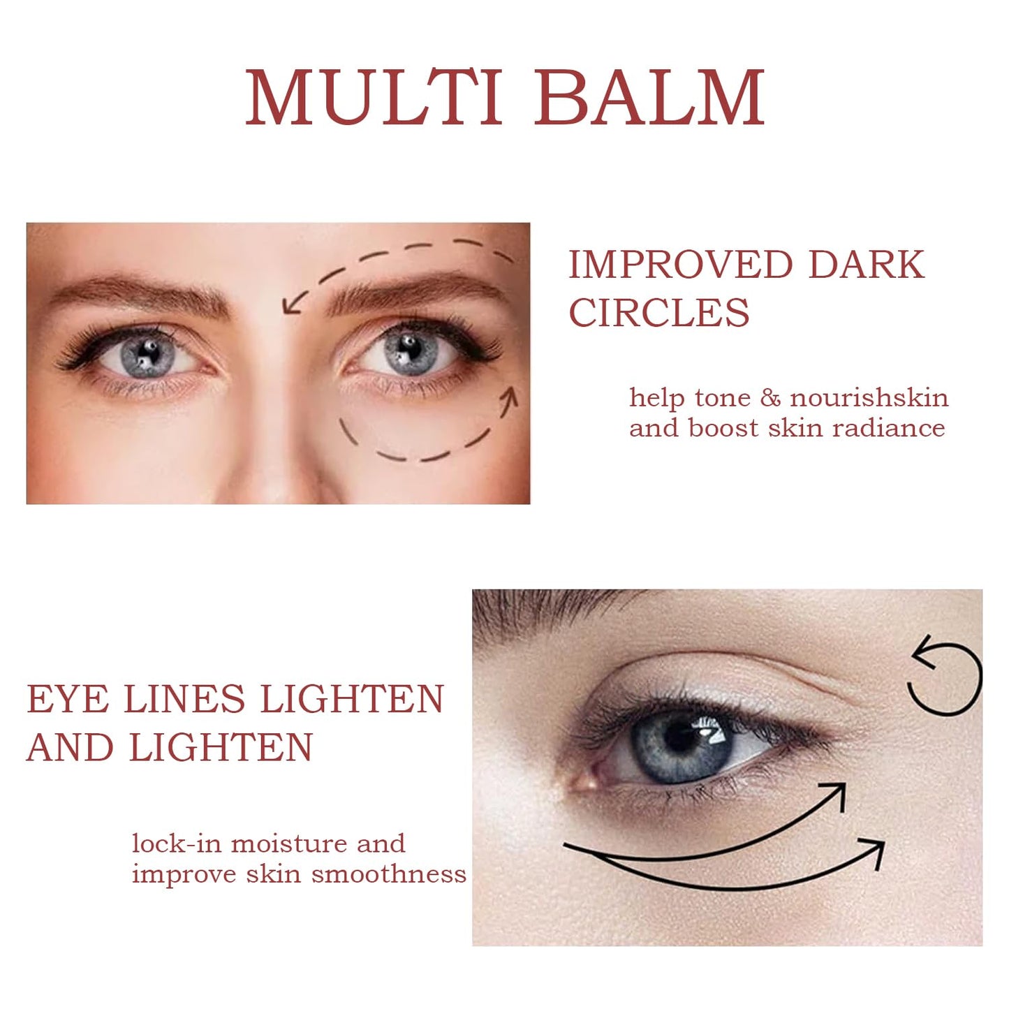 DafPrauy Calcium Multi Balm 2pcs – Wrinkle & Collagen Hydrating Stick for Lips, Eyes & Neck with Almond & Vitamin E