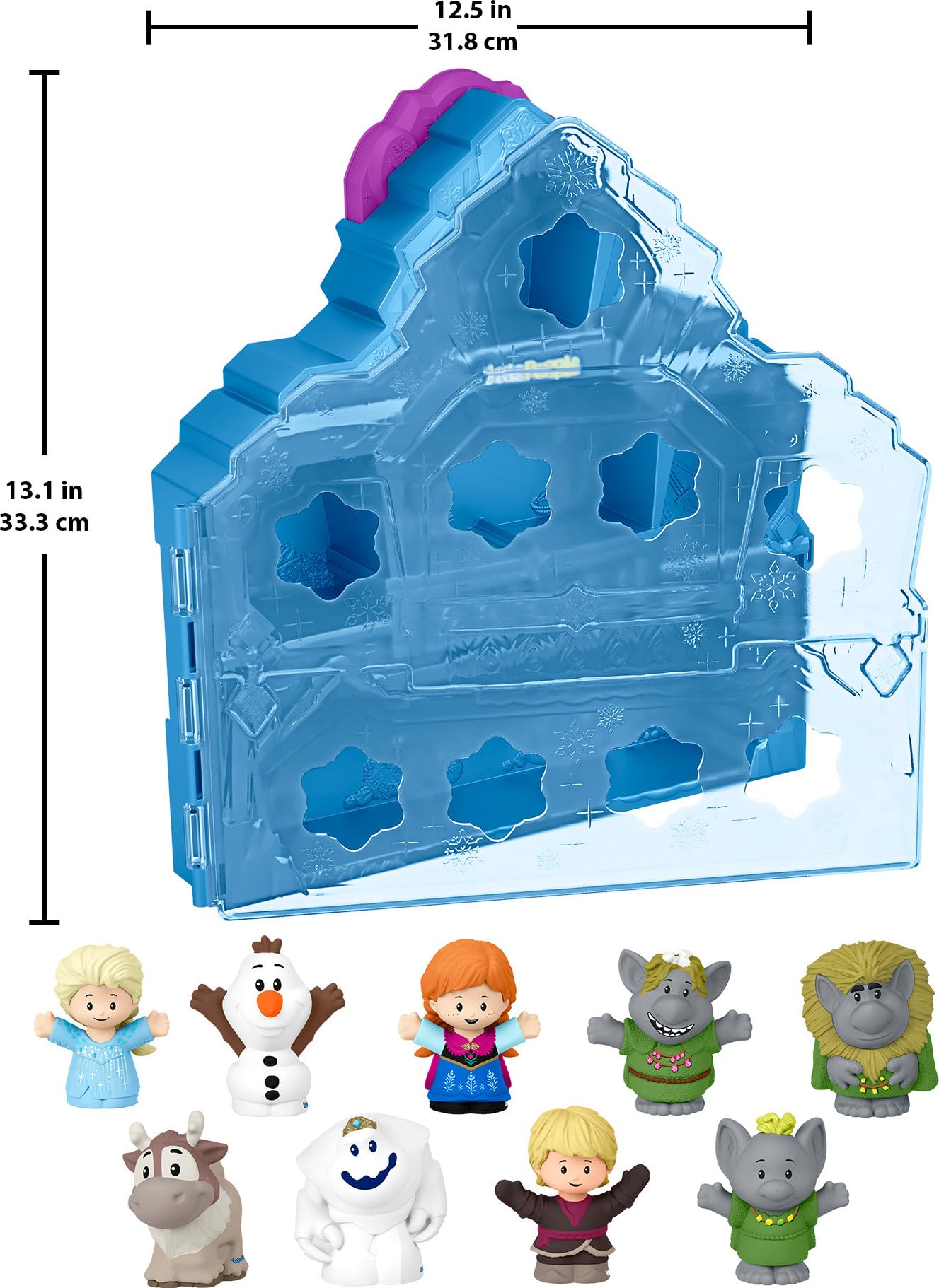 Fisher-Price Little People Toddler Toy Disney Frozen Carry Along Castle Case Playset with Figures for Pretend Play Kids Ages 18+ Months