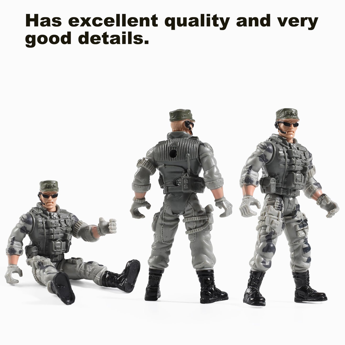 US Army Men and SWAT Team Toy Soldiers Action Figures with Military Weapons Accessories for Kids Boys Girls,12Pcs
