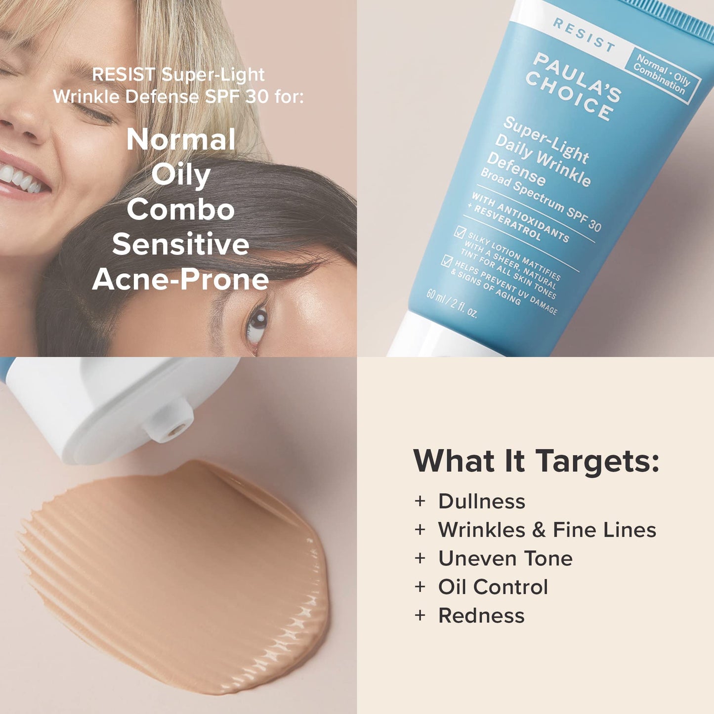 Paula's Choice RESIST Super-Light SPF 30 Mineral Sunscreen for Face – Matte, Tinted, Oil-Free, Fragrance-Free, UVA/UVB Protection, 2 oz