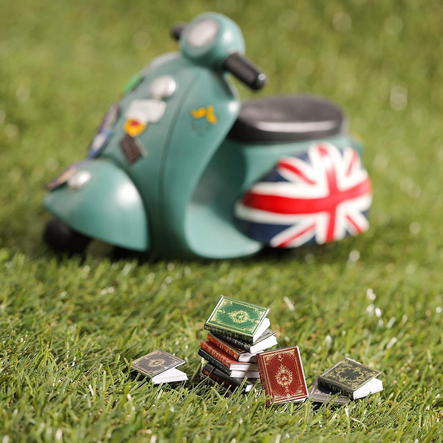 Molain 12 Pcs Miniature Dollhouse Books, 1:12 Scale Mini Books for Dollhouse Decoration, Pretend Play Accessories for Boys & Girls