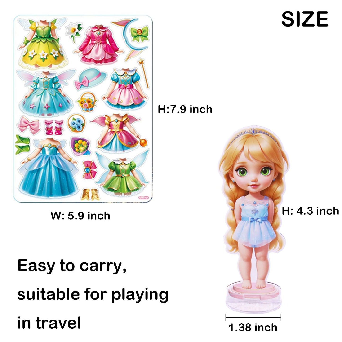 Lovyan Magnetic Dress-Up Dolls for Girls – Fun Mix & Match Magnetic Paper Dolls with 4 Themed Costume Stickers, Creative Birthday Gift