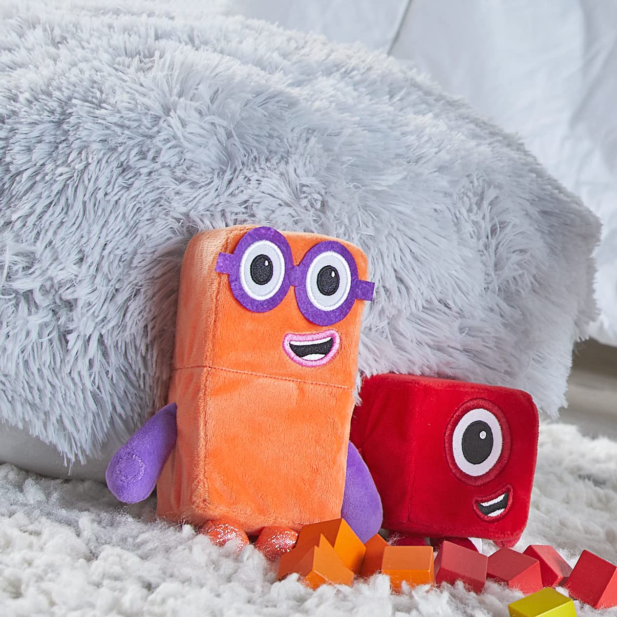 hand2mind Numberblocks One & Two Plush Toys – Soft Stuffies for Toddlers, Preschool Math Learning, Counting, & Birthday Gifts