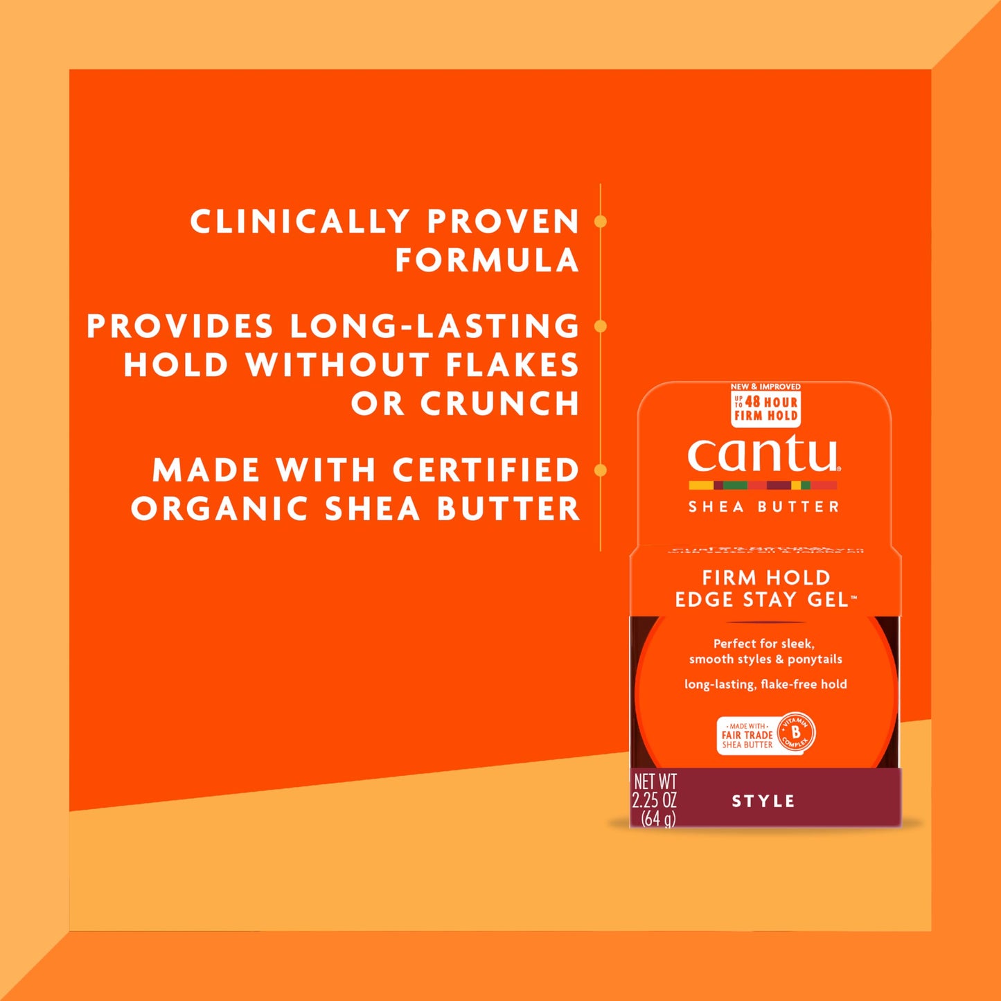 Cantu Extra Hold Edge Stay Gel with Shea Butter, 2.25 oz