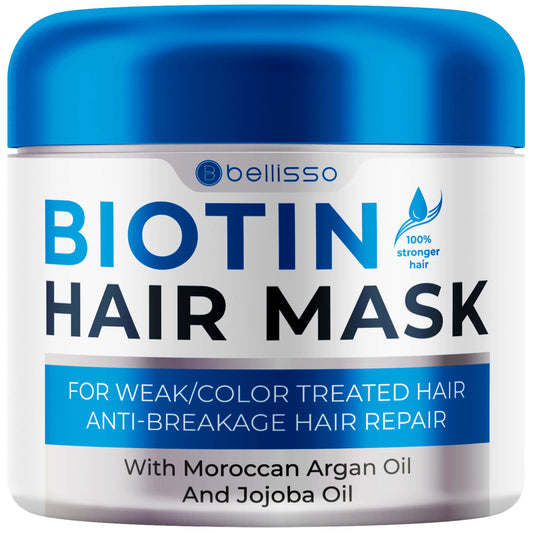 Biotin Hair Mask - Deep Conditioning Repair Treatment for Dry, Damaged or Curly Hair - Boosts Volume & Hydration - Sulfate & Paraben Free