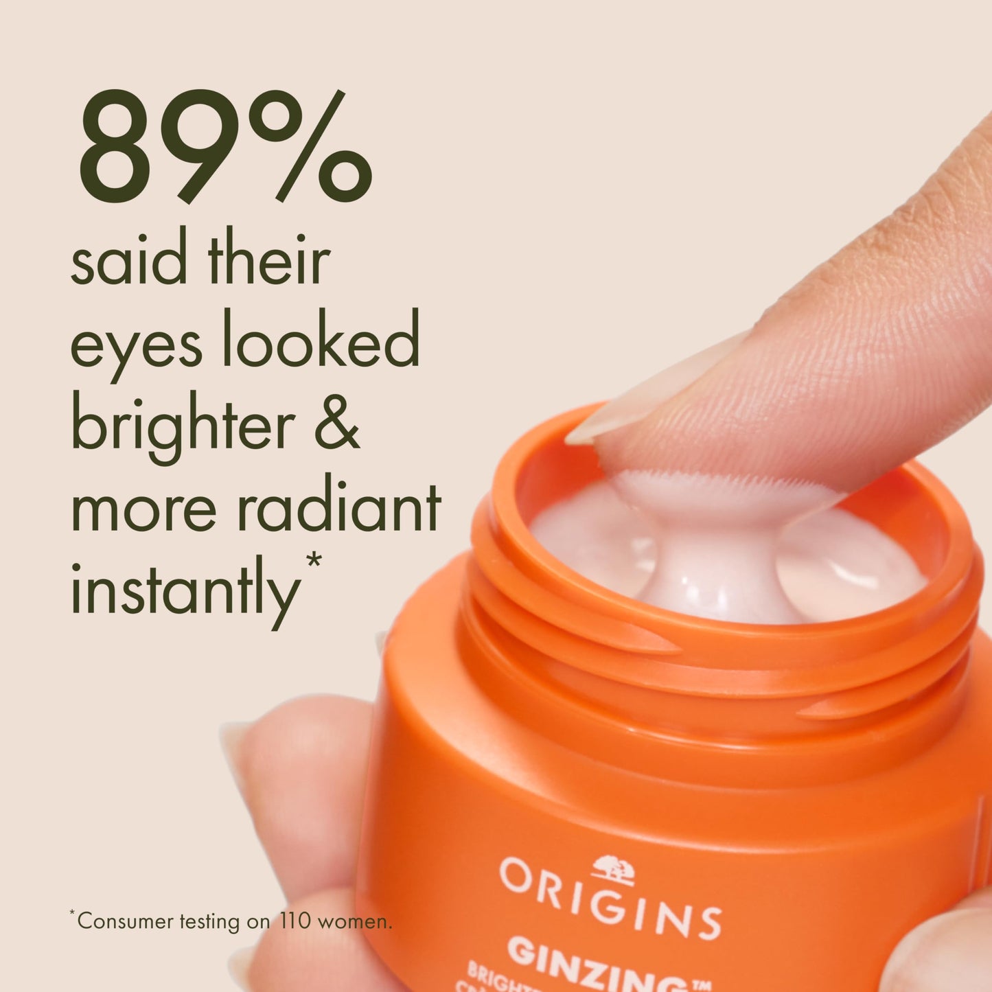 Origins GinZing Brightening Eye Cream with Vitamin C & Niacinamide| Visibly Reduces Dark Circles, Cool, 0.5 Fl Oz