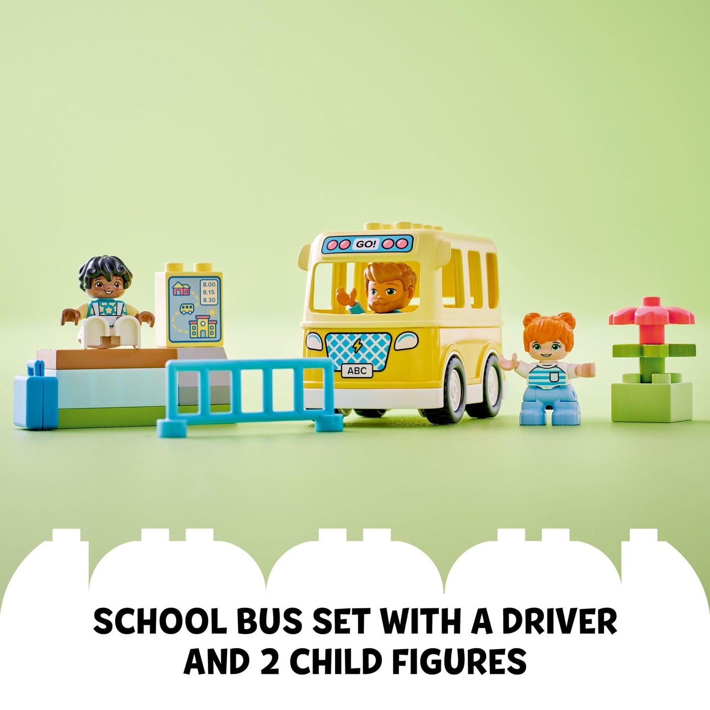 LEGO DUPLO Town Bus Ride 10988 Building Toy Set for Toddlers Ages 2+, Preschool Learning STEM Toy, Fun Bus Ride & Friendship Playset